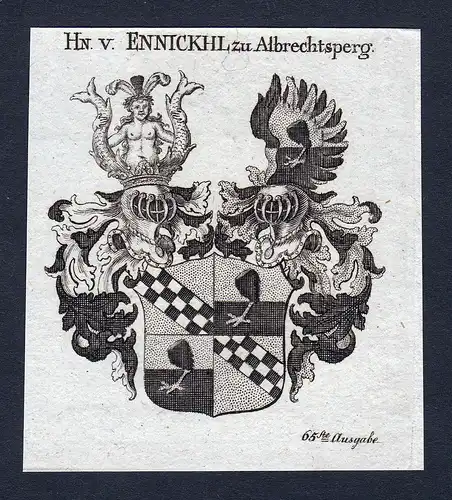 Hn. v. Ennickhl zu Albrechtsperg - Ennickhl Ennikl Albrechtsperg Albrechtsberg Wappen Adel coat of arms Kupfer