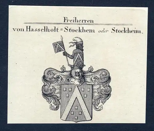 Von Hasselholt-Stockhem oder Stockheim - Hasselholt-Stockheim Hasselholdt-Stockheim Wappen Adel coat of arms K