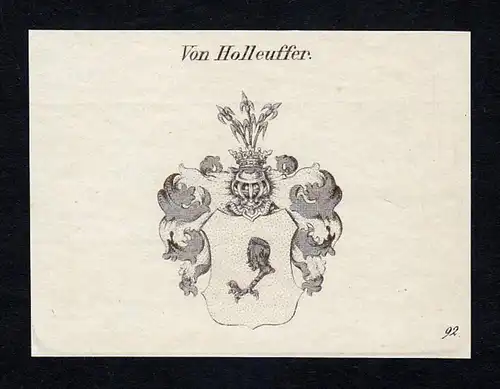 Von Holleuffer - Holleuffer Wappen Adel coat of arms Kupferstich  heraldry Heraldik