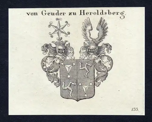 Von Geuder zu Heroldsberg - Geuder von Heroldsberg Wappen Adel coat of arms Kupferstich  heraldry Heraldik