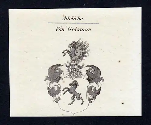 Von Geismar - Geismar Wappen Adel coat of arms Kupferstich  heraldry Heraldik