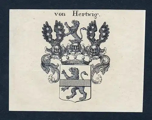 Von Hertwig - Hertwig Wappen Adel coat of arms Kupferstich  heraldry Heraldik