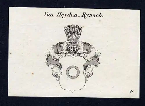 Von Heyden-Rynsch - Heyden-Rynsch Wappen Adel coat of arms Kupferstich  heraldry Heraldik