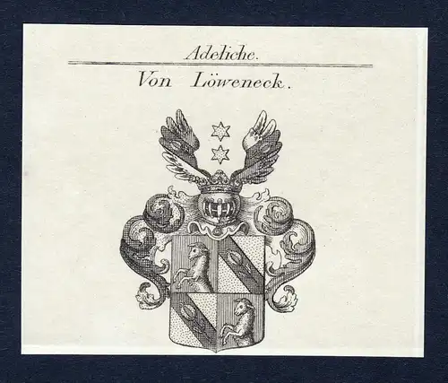 Von Löweneck - Löweneck Loeweneck Wappen Adel coat of arms Kupferstich  heraldry Heraldik
