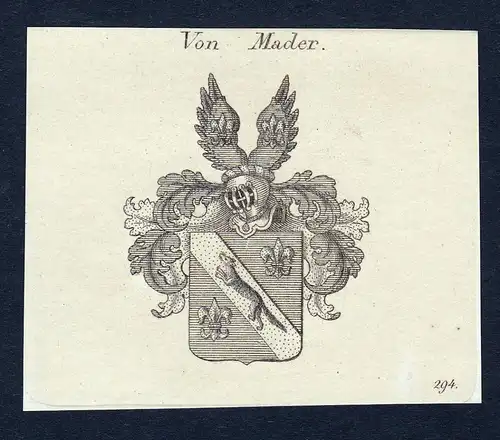 Von Mader - Mader Wappen Adel coat of arms Kupferstich  heraldry Heraldik