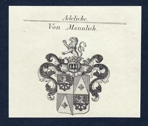 Von Mannlich - Mannlich Wappen Adel coat of arms Kupferstich  heraldry Heraldik