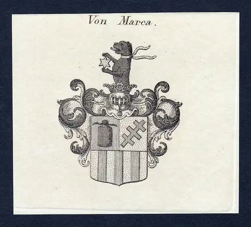 Von Marca - Marca Wappen Adel coat of arms Kupferstich  heraldry Heraldik