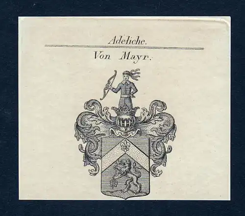 Von Mayr - Mayr Wappen Adel coat of arms Kupferstich  heraldry Heraldik