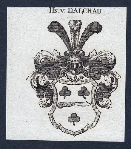 Hn. v. Dalchau - Dalchau Möckern Sachsen-Anhalt Wappen Adel coat of arms Kupferstich  heraldry Heraldik