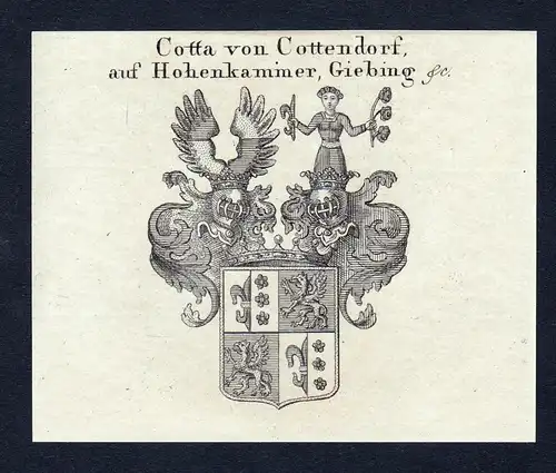 Cotta von Cottendorf auf Hohenkammer, Giebing - Cotta von Cottendorf Hohenkammer Giebing Wappen Adel coat of a