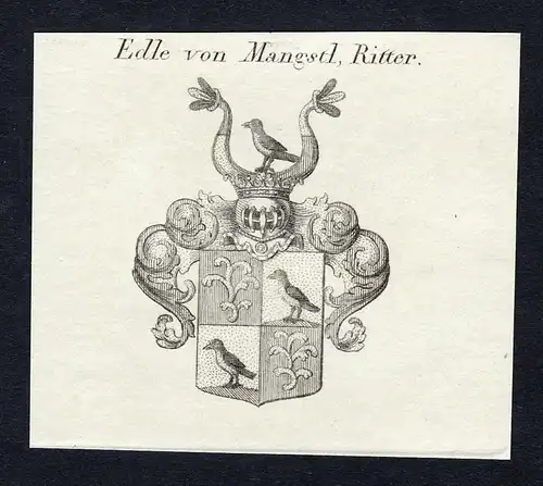 Edle von Mangstl, Ritter - Mangstl Wappen Adel coat of arms Kupferstich  heraldry Heraldik