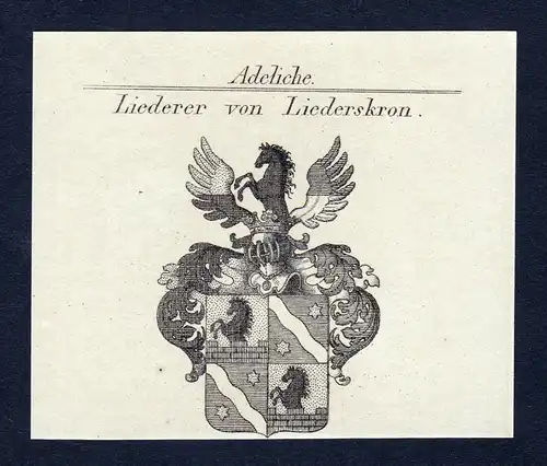 Liederer von Liederskron - Liederer von Liederskron Wappen Adel coat of arms Kupferstich  heraldry Heraldik