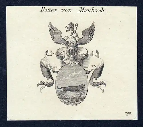 Ritter von Maubach - Maubach Wappen Adel coat of arms Kupferstich  heraldry Heraldik