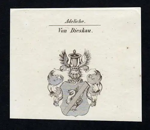 Von Dieskau - Dieskau Wappen Adel coat of arms Kupferstich  heraldry Heraldik