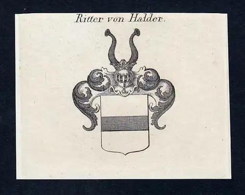 Ritter von Halder - Halder Wappen Adel coat of arms Kupferstich  heraldry Heraldik