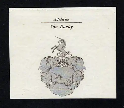 Von Barby - Barby Wappen Adel coat of arms Kupferstich  heraldry Heraldik