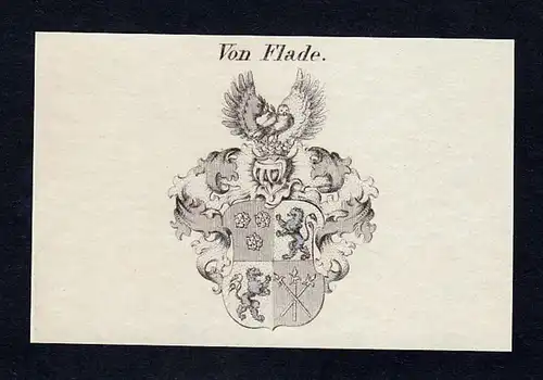 Von Flade - Flade Wappen Adel coat of arms Kupferstich  heraldry Heraldik