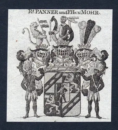 Rs. Panner und F.Hn. v. Mohr - Panner Mohr Wappen Adel coat of arms heraldry Heraldik