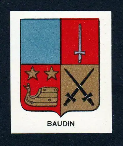 Baudin - Baudin Wappen Adel coat of arms heraldry Lithographie