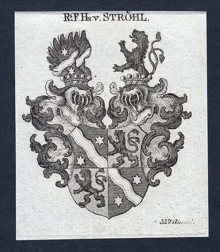 F. Hn. v. Ströhl - Ströhl Wappen Adel coat of arms heraldry Heraldik
