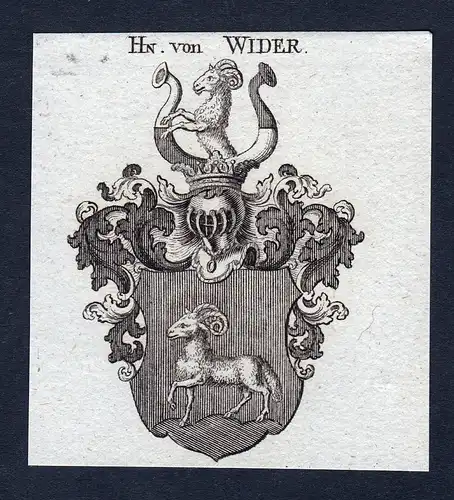 Hn. von Wider - Wider Widder Wappen Adel coat of arms heraldry Heraldik