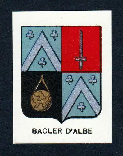 Bacler d’Albe - Bacler d’Albe Wappen Adel coat of arms heraldry Lithographie