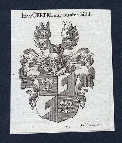 Hn. v. Oertel auf Güntersbühl - Oertel Güntersbühl Mittelfranken Bayern Wappen Adel coat of arms heraldry