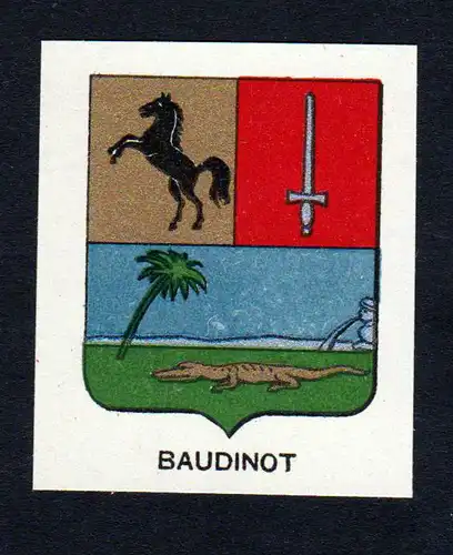 Baudinot - Baudinot Wappen Adel coat of arms heraldry Lithographie