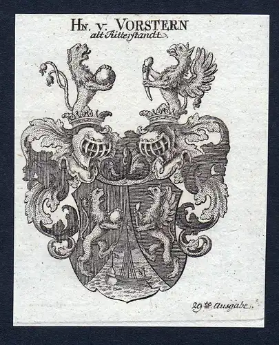 Hn. v. Vorstern - Vorstern Wappen Adel coat of arms heraldry Heraldik