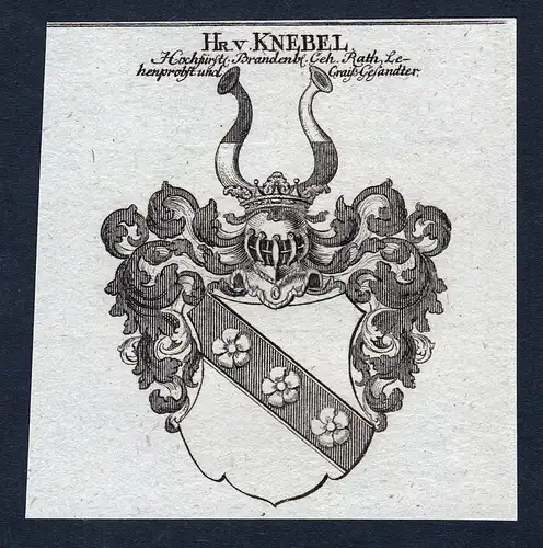 Hr. v. Knebel - Karl Ludwig Knebel Wappen Adel coat of arms heraldry Heraldik