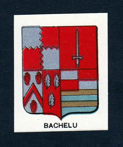 Bachelu - Bachelu Wappen Adel coat of arms heraldry Lithographie