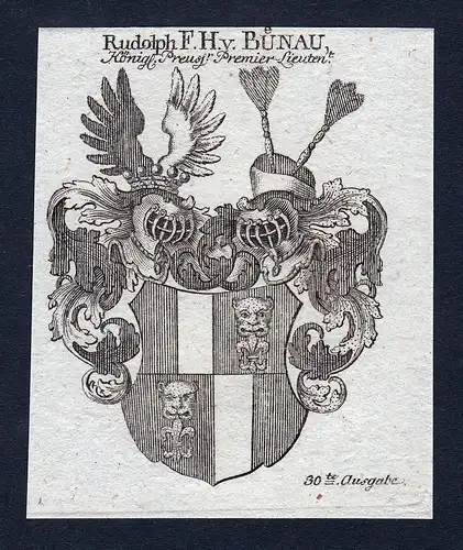Rudolph F. H. v. Bünau - Rudolph Bünau Sachsen Thüringen Wappen Adel coat of arms heraldry Heraldik