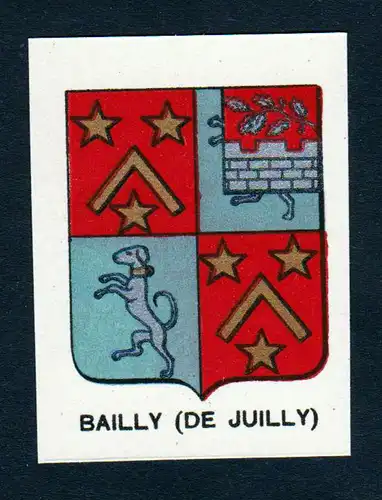 Bailly de Juilly - Bailly Jully Wappen Adel coat of arms heraldry Lithographie