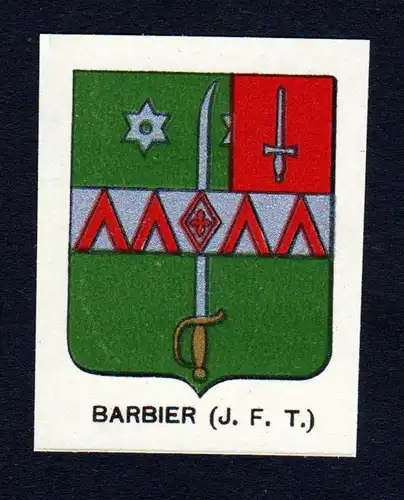 Barbier - Barbier Wappen coat of arms Adel heraldry Lithographie