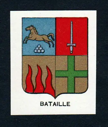 Bataille - Bataille Wappen Adel coat of arms heraldry Lithographie