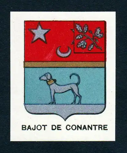 Bajot de Conantre - Bajot Connantre Conantre Wappen Adel coat of arms heraldry Lithographie