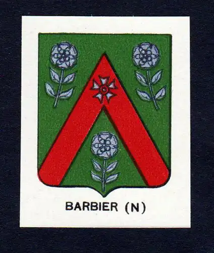Barbier - Barbier Wappen Adel coat of arms heraldry Lithographie