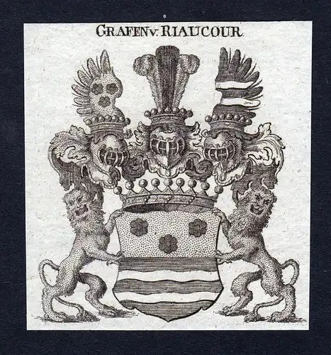 Grafen v. Riaucour - Andreas Riaucour Sachsen Wappen Adel coat of arms heraldry Heraldik