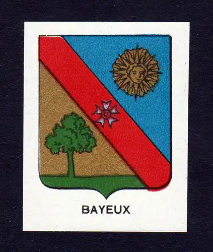 Bayeux - Bayeux Wappen Adel coat of arms heraldry Lithographie
