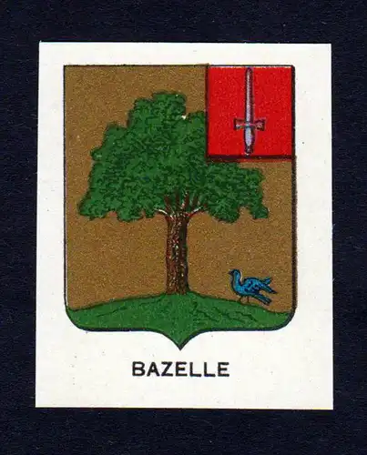 Bazelle - Bazelle Wappen Adel coat of arms heraldry Lithographie
