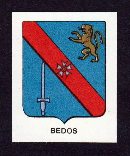 Bedos - Bedos Wappen Adel coat of arms heraldry Lithographie