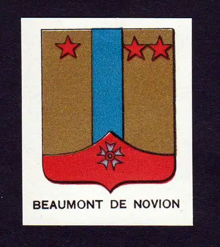 Beaumont de Novion - Beaumont Novion Wappen Adel coat of arms heraldry Heraldik Lithographie