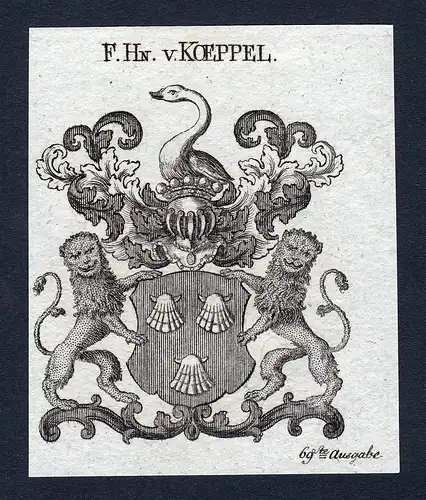 F.Hn. v. Koeppel - Koeppel Köppel Wappen Adel coat of arms heraldry Heraldik