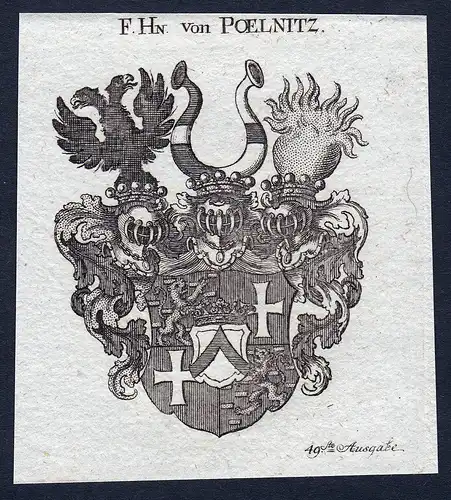 F. Hn. von Poelnitz - Poelnitz Pölnitz Sachsen Wappen Adel coat of arms heraldry Heraldik
