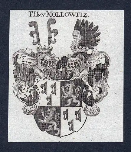 F.Hn. v. Mollowitz - Mollowitz Wappen Adel coat of arms heraldry Heraldik