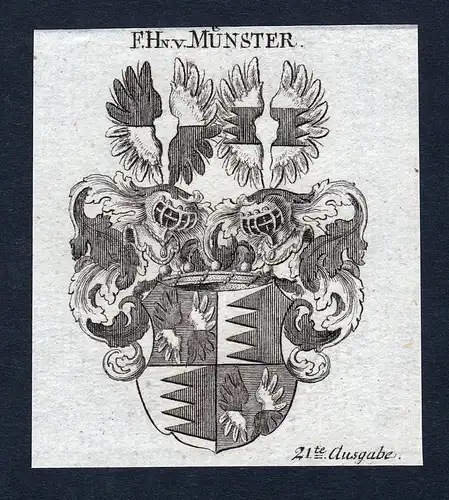 F.Hn. v. Münster - Münster Franken Wappen Adel coat of arms heraldry Heraldik