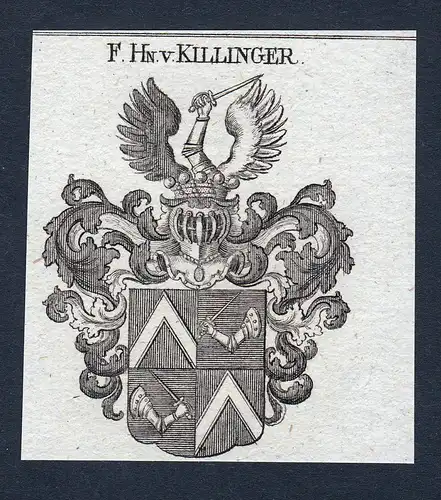 F.Hn. v. Killinger - Killinger Wappen Adel coat of arms heraldry Heraldik