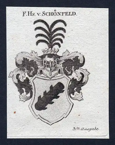 F.Hn. v. Schönfeld - Schönfeld Sachsen Wappen Adel coat of arms heraldry Heraldik