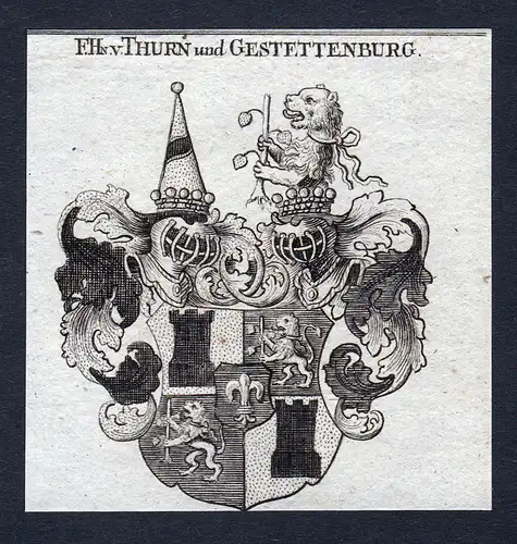 F.Hn. v. Thurn und Gestettenburg - Thurn Gestettenburg Wappen Adel coat of arms heraldry Heraldik