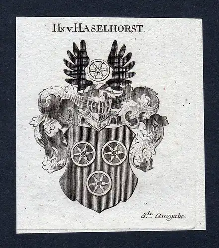 Hn. v. Haselhorst - Haselhorst Wappen Adel coat of arms heraldry Heraldik